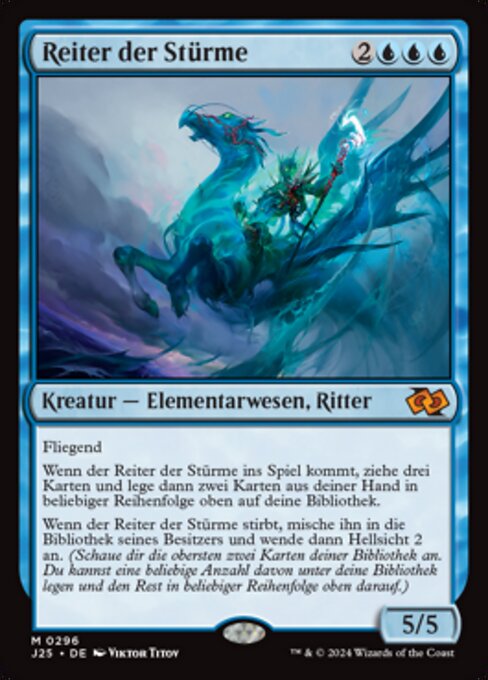Reiter der Stürme (Cavalier of Gales) - Core Set 2020 (#52) - Illustrated by Viktor Titov - Magic: The Gathering Card