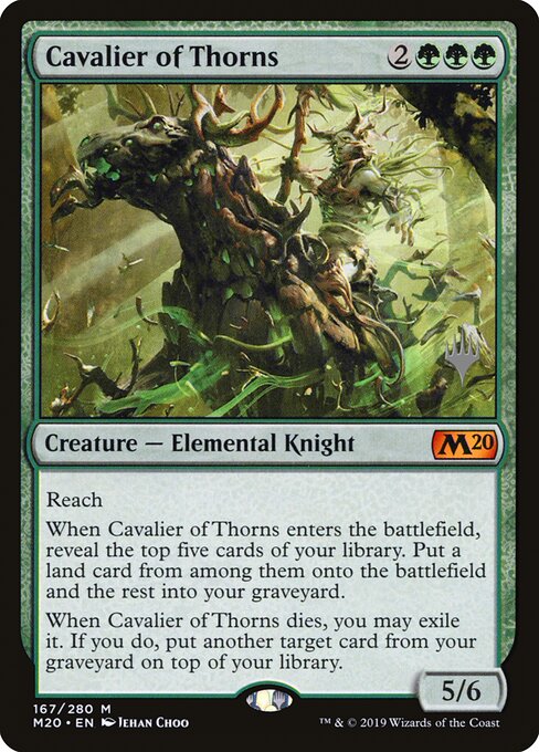 Cavalcante delle Spine (Cavalier of Thorns) - Lorwyn Eclipsed Commander (#100) - Illustrated by Jehan Choo - Magic: The Gathering Card