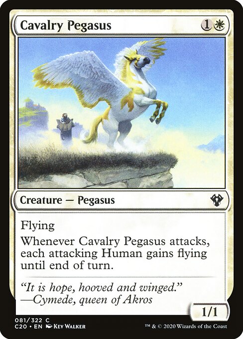 Cavalry Pegasus - Commander 2020 (#81) - Illustrated by Kev Walker - Magic: The Gathering Card