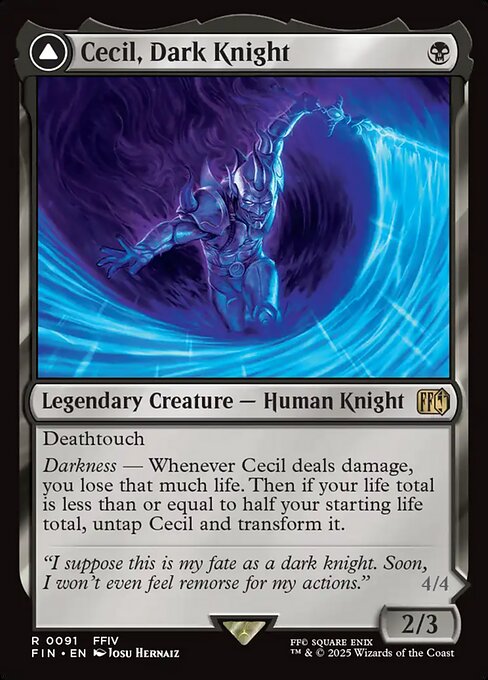 Cecil, Dark Knight // Cecil, Redeemed Paladin art by Misei Ito