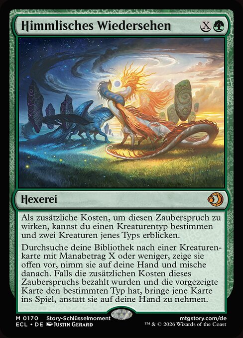 Celestial Reunion - Lorwyn Eclipsed Promos (#170p) - Illustrated by Justin Gerard - Magic: The Gathering Card