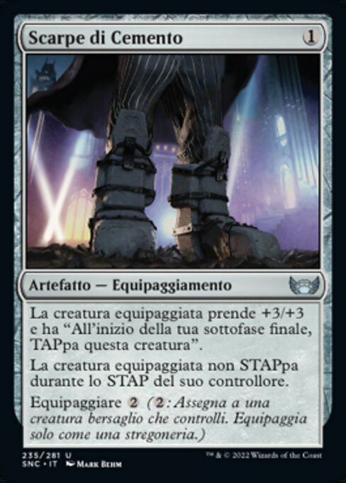 Zementschuhe (Cement Shoes) - Streets of New Capenna (#235) - Illustrated by Mark Behm - Magic: The Gathering Card