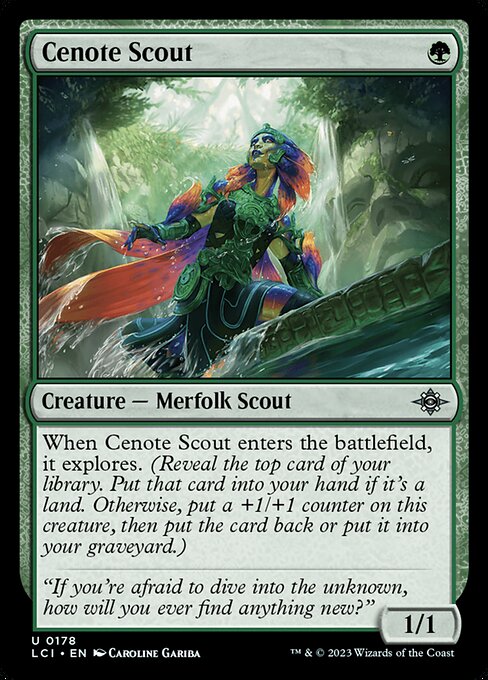 Éclaireuse de la cénote (Cenote Scout) - The Lost Caverns of Ixalan (#178) - Illustrated by Caroline Gariba - Magic: The Gathering Card