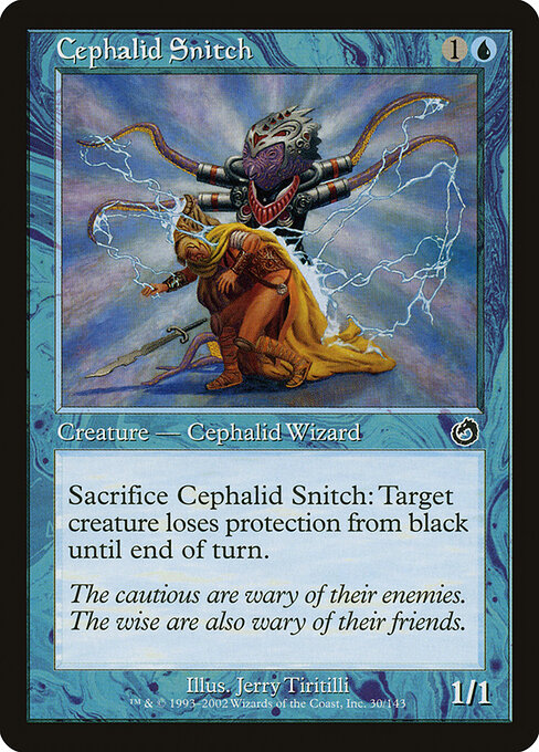 Mouchard céphalide (Cephalid Snitch) - Torment (#30) - Illustrated by Jerry Tiritilli - Magic: The Gathering Card
