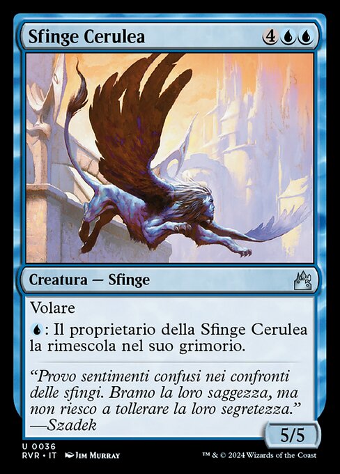 Sphinx céruléen (Cerulean Sphinx) - Ravnica Remastered (#36) - Illustrated by Jim Murray - Magic: The Gathering Card