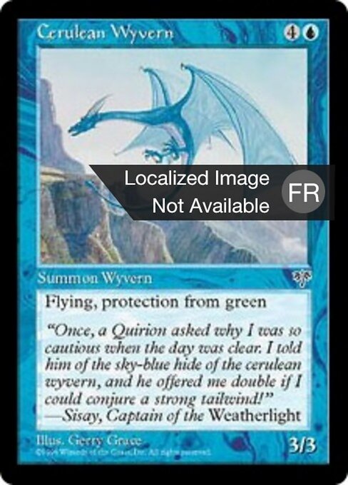 Vouivre céruléenne (Cerulean Wyvern) - Mirage (#57) - Illustrated by Gerry Grace - Magic: The Gathering Card