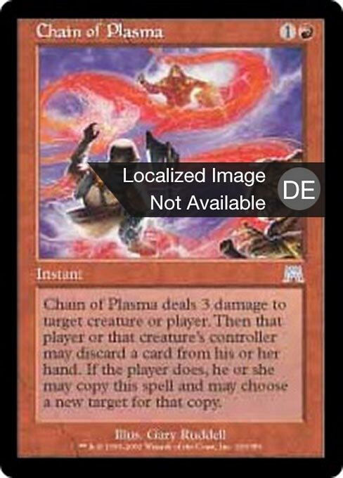Cadena de plasma (Chain of Plasma) - Onslaught (#193) - Illustrated by Gary Ruddell - Magic: The Gathering Card