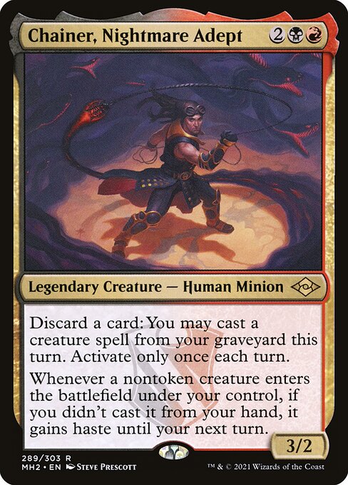 Chainer, Nightmare Adept - Modern Horizons 2 (#289) - Illustrated by Steve Prescott - Magic: The Gathering Card