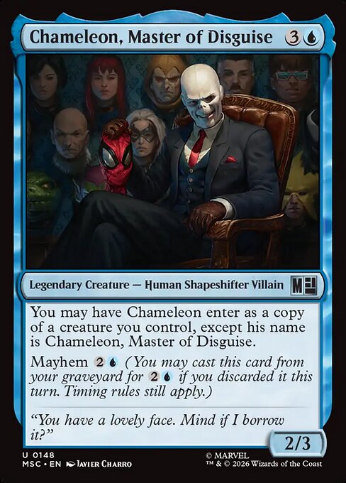 Chameleon, Master of Disguise - Marvel Super Heroes Commander (#148) - Illustrated by Javier Charro - Magic: The Gathering Card