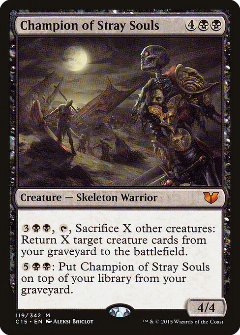 彷徨える魂の勇者 (Champion of Stray Souls) - Commander 2015 (#119) - Illustrated by Aleksi Briclot - Magic: The Gathering Card