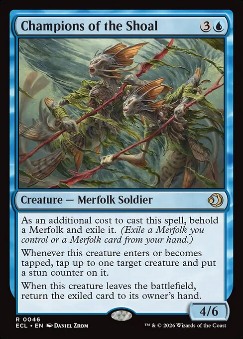 Champions of the Shoal - Lorwyn Eclipsed (#46) - Illustrated by Daniel Zrom - Magic: The Gathering Card