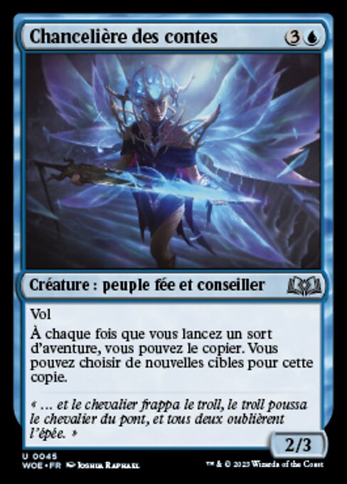 Canciller de los cuentos (Chancellor of Tales) - Wilds of Eldraine (#45) - Illustrated by Joshua Raphael - Magic: The Gathering Card