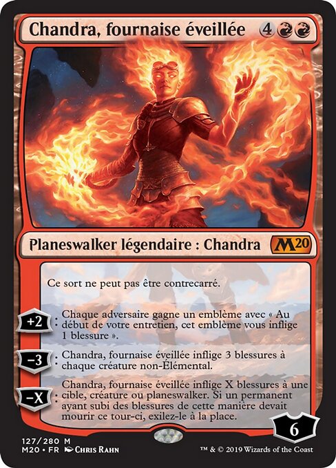 Chandra, Inferno Risvegliato (Chandra, Awakened Inferno) - Core Set 2020 (#127) - Illustrated by Chris Rahn - Magic: The Gathering Card