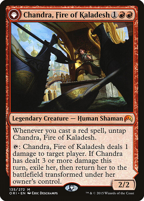 Chandra, Fire of Kaladesh // Chandra, Roaring Flame - Magic Origins Magic card