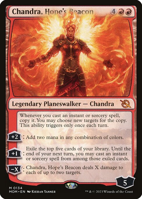 Chandra, Hope's Beacon - March of the Machine (#134) - Illustrated by Kieran Yanner - Magic: The Gathering Card