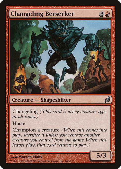 Changeling Berserker - Lorwyn (#160) - Illustrated by Warren Mahy - Magic: The Gathering Card