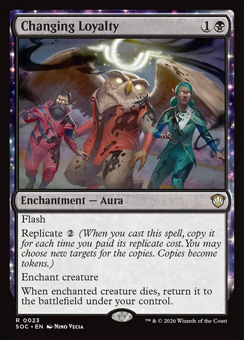 Lealtad cambiante (Changing Loyalty) - Secrets of Strixhaven Commander (#23) - Illustrated by Nino Vecia - Magic: The Gathering Card