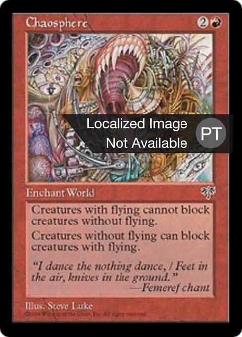 Sphäre des Chaos (Chaosphere) - Mirage (#164) - Illustrated by Steve Luke - Magic: The Gathering Card