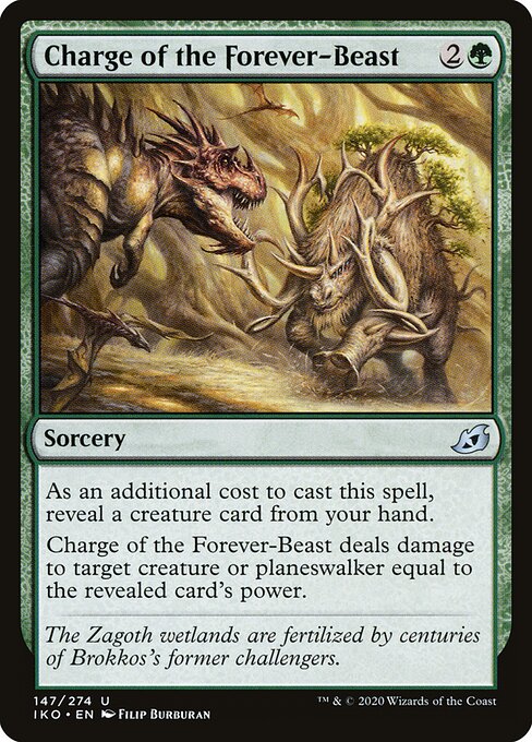 Charge of the Forever-Beast - Ikoria: Lair of Behemoths Magic card