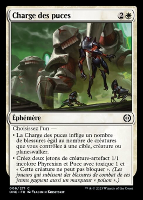 Carica degli Acari (Charge of the Mites) - Phyrexia: All Will Be One (#6) - Illustrated by Vladimir Krisetskiy - Magic: The Gathering Card