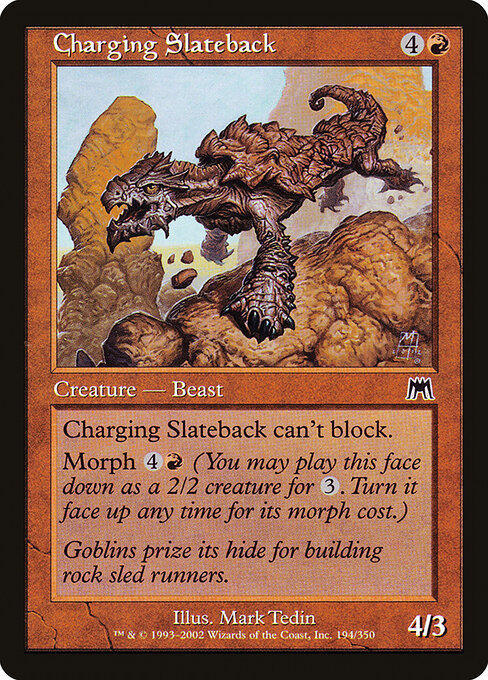 Anstürmender Schieferrücken (Charging Slateback) - Onslaught (#194) - Illustrated by Mark Tedin - Magic: The Gathering Card