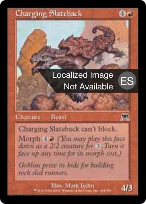 Lomopizarra a la carga (Charging Slateback) - Onslaught (#194) - Illustrated by Mark Tedin - Magic: The Gathering Card