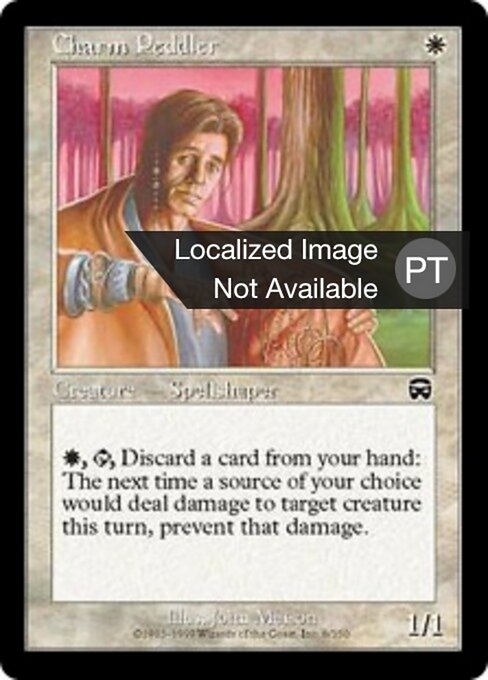 Vendedor de Amuletos (Charm Peddler) - Mercadian Masques (#6) - Illustrated by John Matson - Magic: The Gathering Card