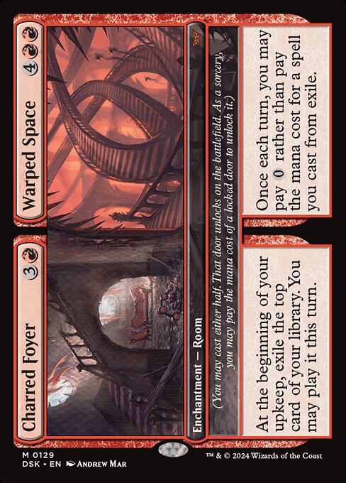 Charred Foyer // Warped Space - Duskmourn: House of Horror Magic card