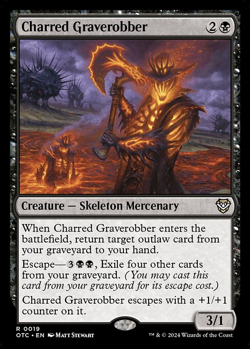 Charred Graverobber - Outlaws of Thunder Junction Commander Magic card