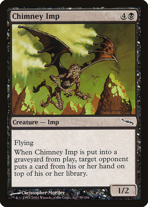 Kaminbold (Chimney Imp) - Mirrodin (#59) - Illustrated by Christopher Moeller - Magic: The Gathering Card