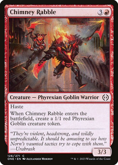 Turba de la chimenea (Chimney Rabble) - Phyrexia: All Will Be One (#126) - Illustrated by Alexander Mokhov - Magic: The Gathering Card