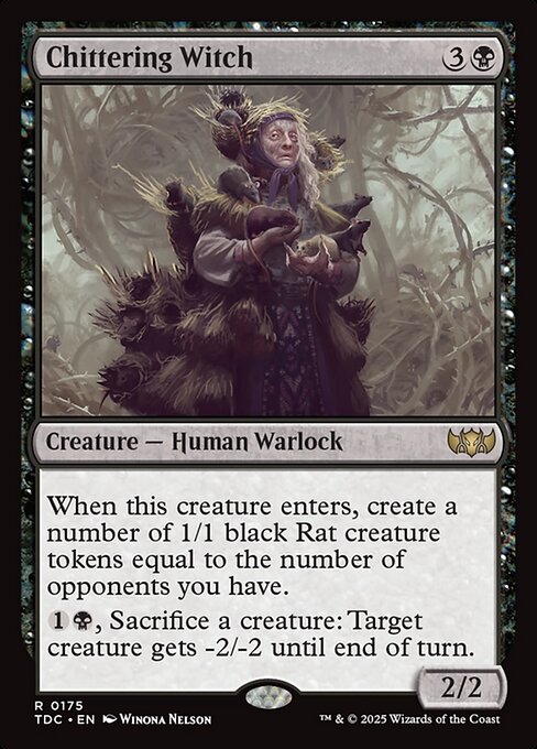 Chittering Witch - Tarkir: Dragonstorm Commander (#175) - Illustrated by Winona Nelson - Magic: The Gathering Card