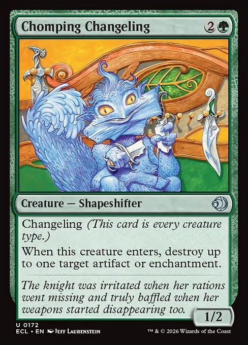 食らいつく変わり身 (Chomping Changeling) - Lorwyn Eclipsed (#172) - Illustrated by Jeff Laubenstein - Magic: The Gathering Card