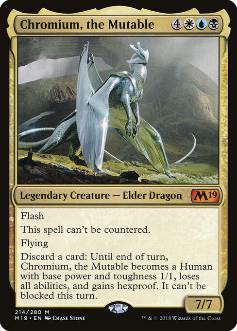 Chromium, the Mutable - Core Set 2019 Magic card
