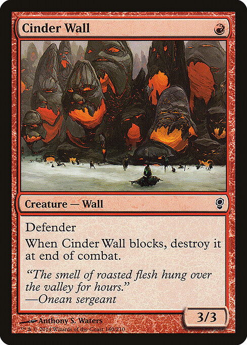Cinder Wall - Conspiracy (#140) - Illustrated by Anthony S. Waters - Magic: The Gathering Card