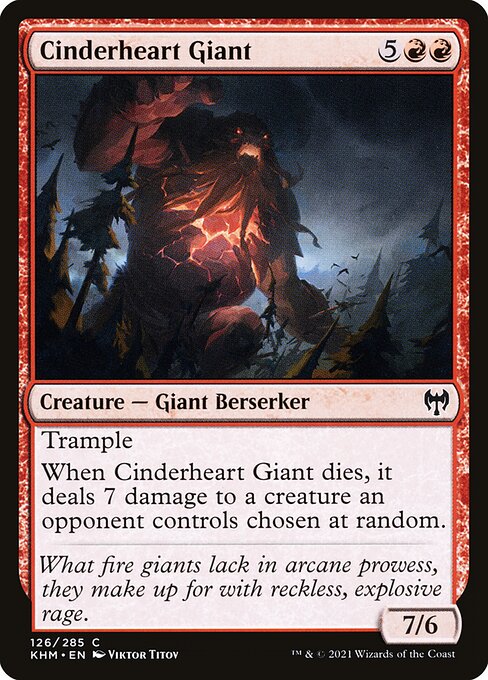 잿불심장 거인 (Cinderheart Giant) - Kaldheim (#126) - Illustrated by Viktor Titov - Magic: The Gathering Card