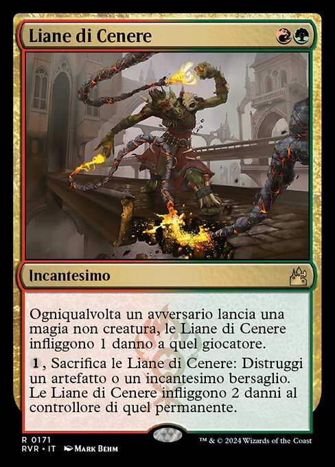 Glühende Ranken (Cindervines) - Ravnica Remastered (#171) - Illustrated by Mark Behm - Magic: The Gathering Card