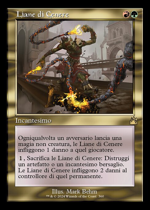燃えがら蔦 (Cindervines) - Ravnica Remastered (#360) - Illustrated by Mark Behm - Magic: The Gathering Card