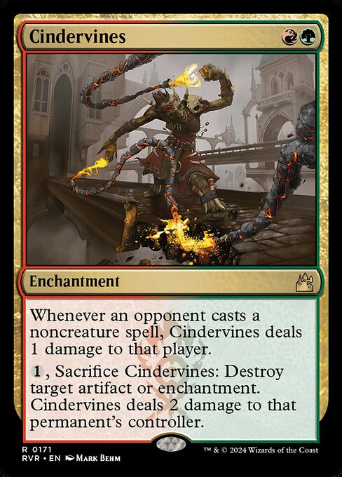 Cindervines - Ravnica Remastered (#171) - Illustrated by Mark Behm - Magic: The Gathering Card