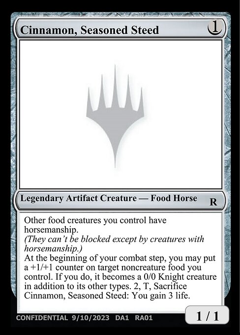 Cinnamon, Seasoned Steed - Unknown Event (#RA01) - Magic: The Gathering Card