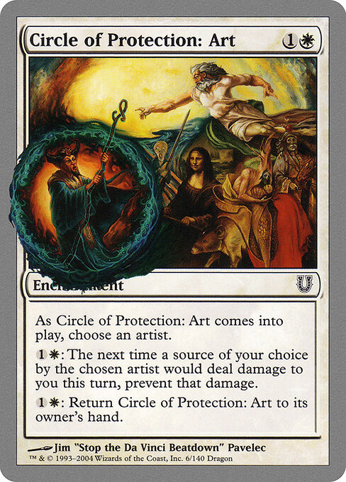 Circle of Protection: Art - Unhinged (#6) - Illustrated by Jim “Stop the Da Vinci Beatdown” Pavelec - Magic: The Gathering Card