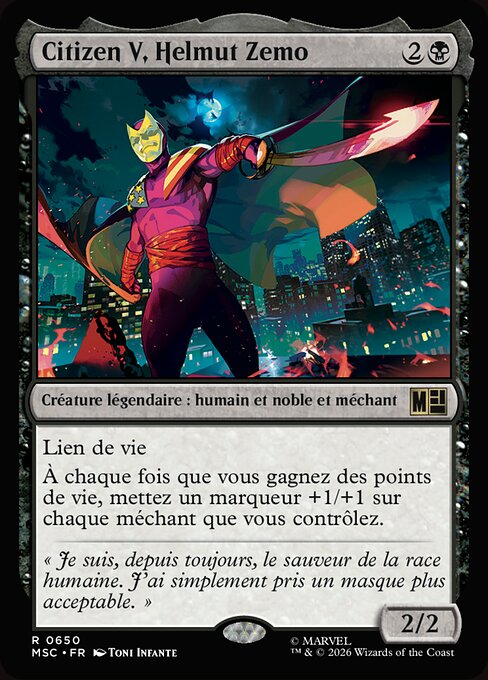 Citizen V, Helmut Zemo - Marvel Super Heroes Commander (#650) - Illustrated by Toni Infante - Magic: The Gathering Card