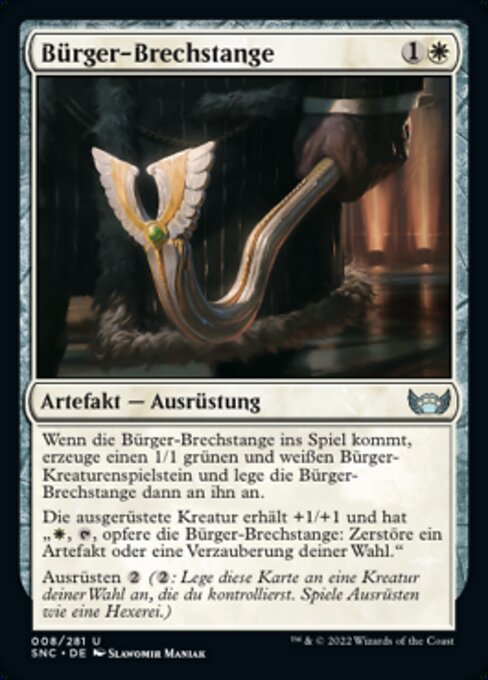 Piede di Porco del Cittadino (Citizen's Crowbar) - Streets of New Capenna (#8) - Illustrated by Slawomir Maniak - Magic: The Gathering Card