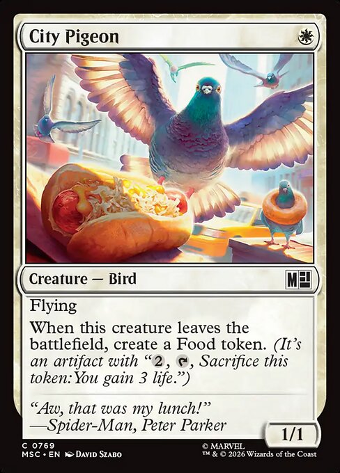 City Pigeon - Marvel Super Heroes Commander (#769) - Illustrated by David Szabo - Magic: The Gathering Card