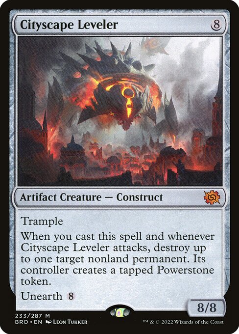 Cityscape Leveler - The Brothers' War (#233) - Illustrated by Leon Tukker - Magic: The Gathering Card