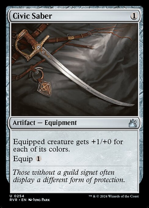 Civic Saber - Ravnica Remastered (#254) - Illustrated by Jung Park - Magic: The Gathering Card