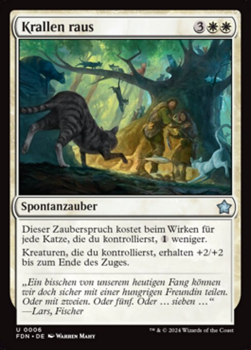 Toutes griffes dehors (Claws Out) - Foundations (#6) - Illustrated by Warren Mahy - Magic: The Gathering Card