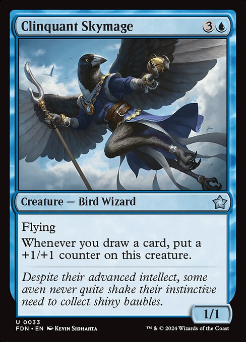 Mago celeste ostentoso (Clinquant Skymage) - Foundations (#33) - Illustrated by Kevin Sidharta - Magic: The Gathering Card