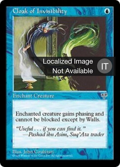 不可視の外套 (Cloak of Invisibility) - Mirage (#58) - Illustrated by John Coulthart - Magic: The Gathering Card