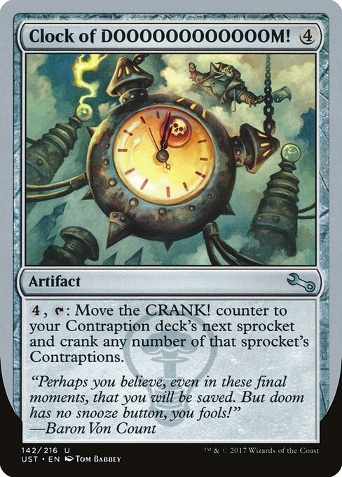 Clock of DOOOOOOOOOOOOM! - Unstable (#142) - Illustrated by Tom Babbey - Magic: The Gathering Card